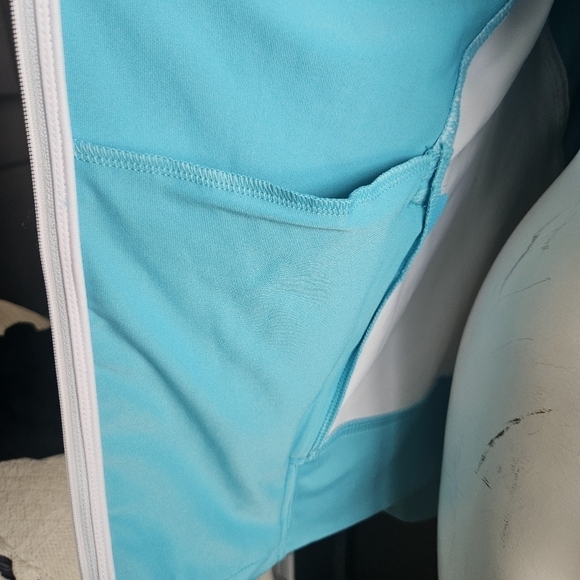 Foot Joy Womens S Golf Jacket Zip Up Track Style Aqua - Picture 8 of 12